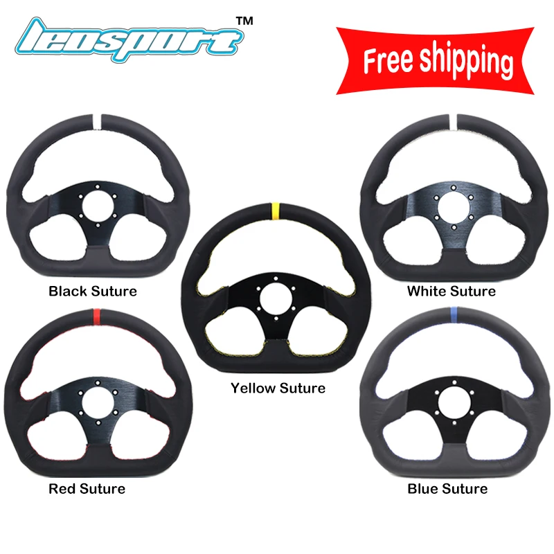 Free shipping 13"(330mm) For Racing Steering Wheel Leather Steering Wheel Flat Racing game Steering Wheel With horn button
Free shipping 13"(330mm) For Racing Steering Wheel Leather Steering Wheel Flat Racing game Steering Wheel With horn button