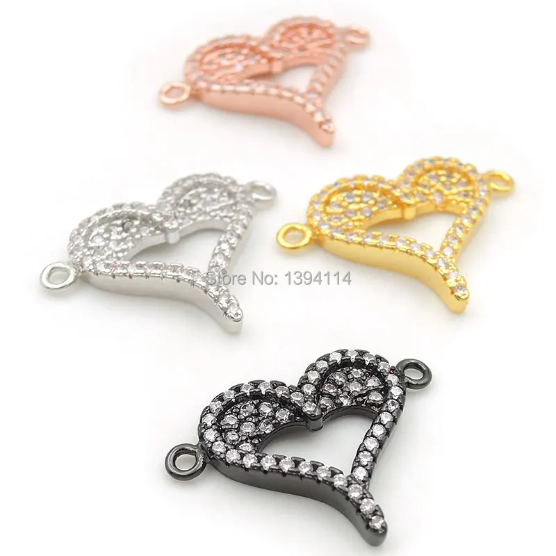 20*15*3mm Micro Pave Clear CZ Heart Connector Fit For Women As DIY Bracelets Accessory
20*15*3mm Micro Pave Clear CZ Heart Connector Fit For Women As DIY Bracelets Accessory