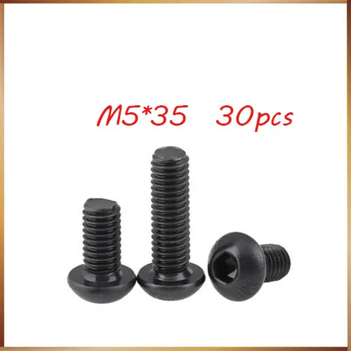 Free Shipping 30pcs M5x35 mm M5*35 mm yuan cup Half round pan head black grade 10.9 carbon Steel Hex Socket Head Cap Screw
Free Shipping 30pcs M5x35 mm M5*35 mm yuan cup Half round pan head black grade 10.9 carbon Steel Hex Socket Head Cap Screw