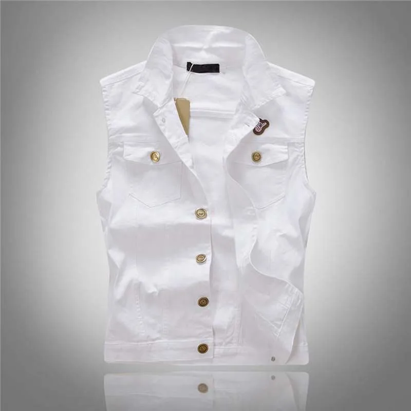 Mens Vest Jeans Casual Slim Denim Vest Sleeveless Jacket Cotton White Waistcoats Colete
Mens Vest Jeans Casual Slim Denim Vest Sleeveless Jacket Cotton White Waistcoats Colete