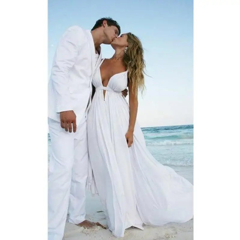 Backless Vestido De Noiva Muslim Wedding Dresses A-line Spaghetti Straps Chiffon Beach Boho Wedding Gown Bridal Dress
Backless Vestido De Noiva Muslim Wedding Dresses A-line Spaghetti Straps Chiffon Beach Boho Wedding Gown Bridal Dress