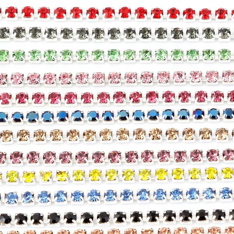 SS12 3mm colorful glass crystal Rhinestone Chain,silver bottom sew on Cup Chains For diy Garment Bags decorations 5yard/lot
SS12 3mm colorful glass crystal Rhinestone Chain,silver bottom sew on Cup Chains For diy Garment Bags decorations 5yard/lot