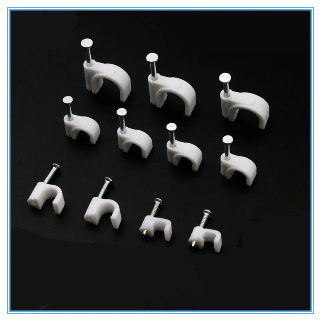 100pcs Cable fixed 8mm Flat or Round or Circle Path cable clips with Nail, Wire U Circle Cable Clamp with Nail
100pcs Cable fixed 8mm Flat or Round or Circle Path cable clips with Nail, Wire U Circle Cable Clamp with Nail