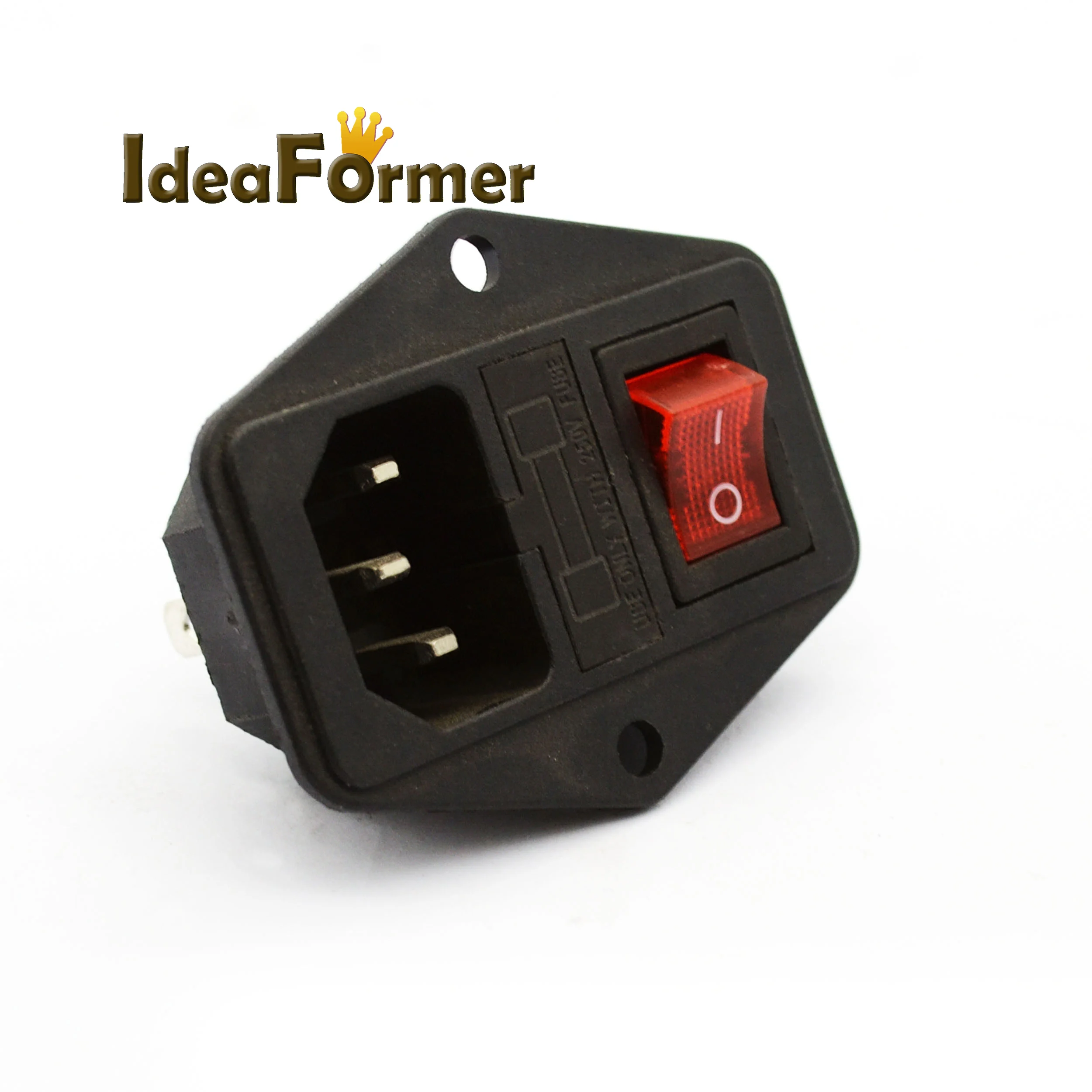 Выключатель питания переменного тока для MK Ultimaker, 10 А, 250 В, розетка питания 3 в 1, розетка предохранителя, красная, черная, тройные медные детали для 3D-принтеров