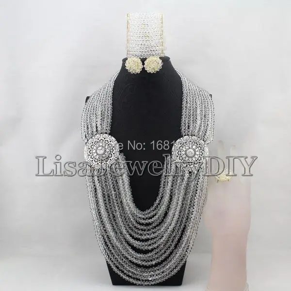 Nigerian Beads Crystal Necklaces Bracelet Earrings African Wedding Beads Jewelry Set HD0741
Nigerian Beads Crystal Necklaces Bracelet Earrings African Wedding Beads Jewelry Set HD0741