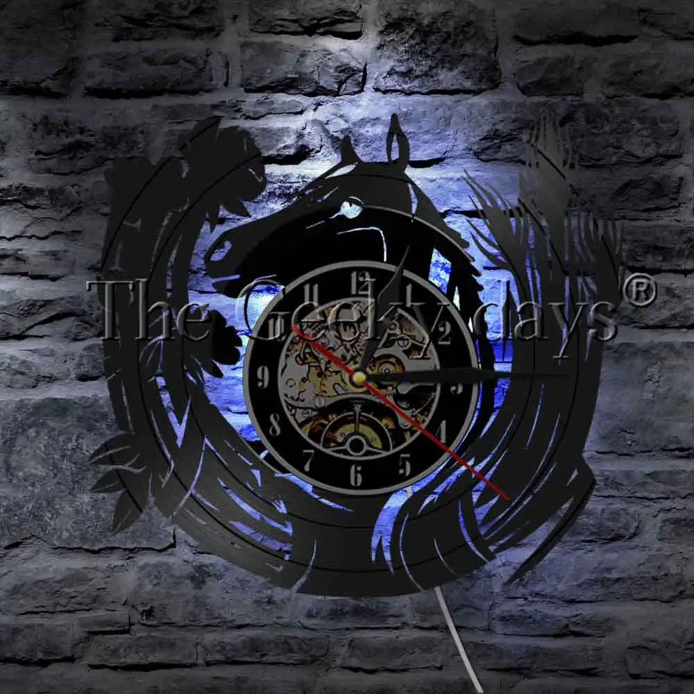 Black Running Horse LED Light Vinyl Record Wall Clock Modern Wall Lamp Wall Watch Art Wildlife Horse LED Night Light
Black Running Horse LED Light Vinyl Record Wall Clock Modern Wall Lamp Wall Watch Art Wildlife Horse LED Night Light
