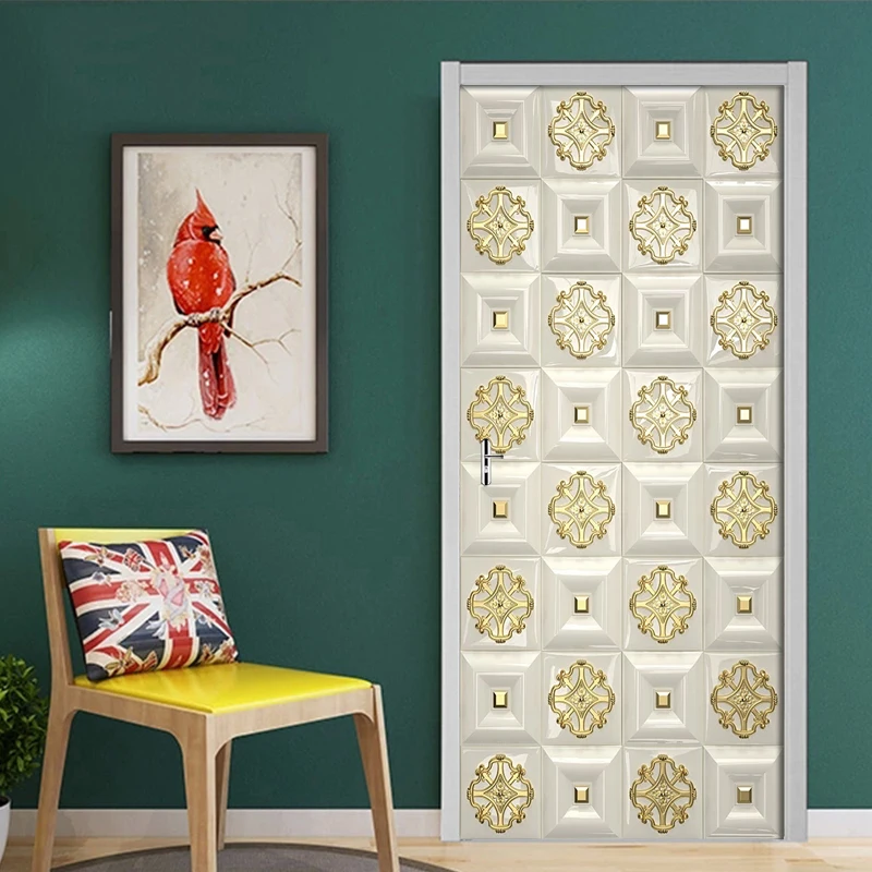 3D Door Stickers Gold Embossed Lattice Stickers Living Room Bedroom Door Decor self-adhesive Wall Decals Imitation 3D Wallpaper
3D Door Stickers Gold Embossed Lattice Stickers Living Room Bedroom Door Decor self-adhesive Wall Decals Imitation 3D Wallpaper