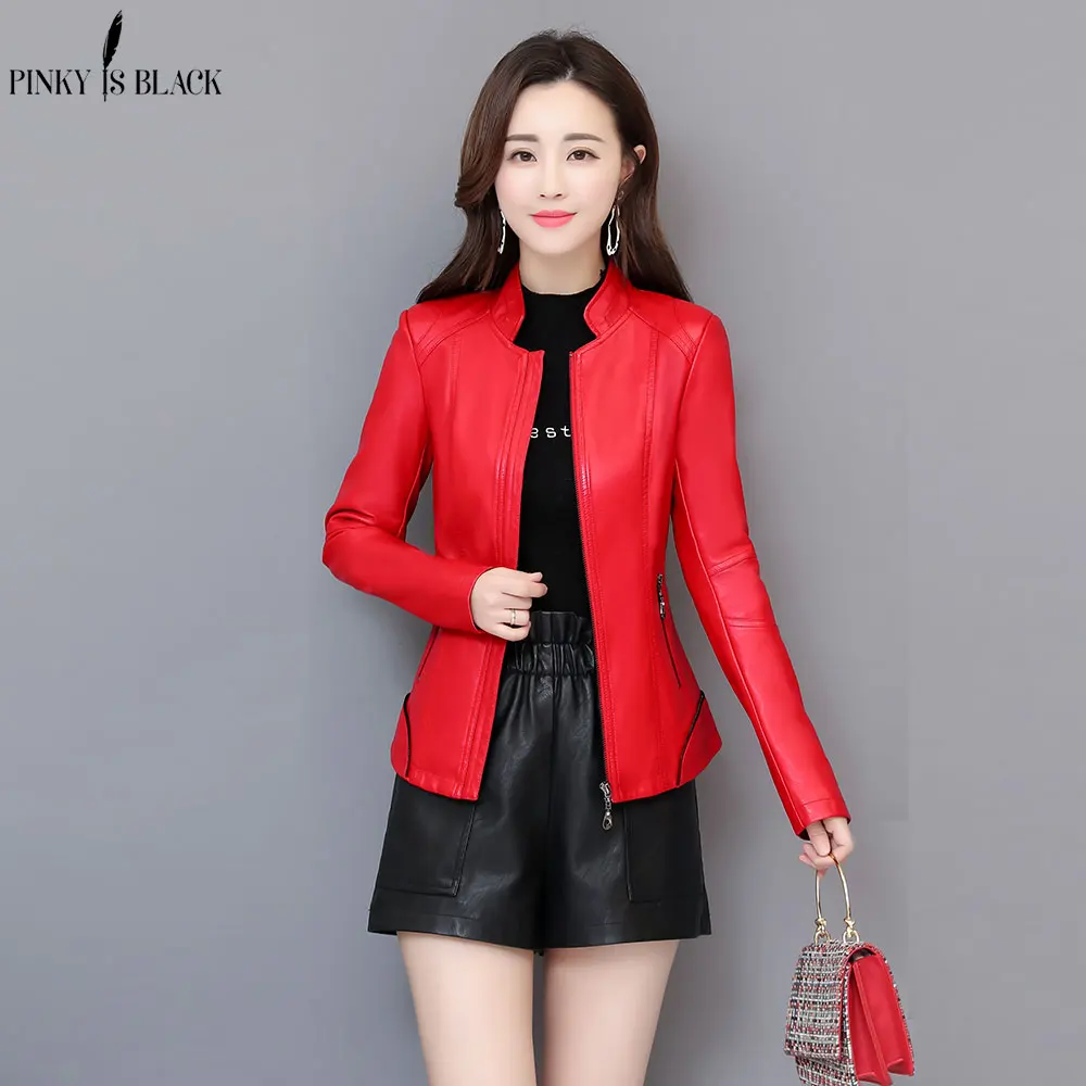 PinkyIsBlack Womens Leather Jacket Casual Short Faux Leather Coat Female Spring Autumn Stand Collar Motorcycle Jackets
PinkyIsBlack Womens Leather Jacket Casual Short Faux Leather Coat Female Spring Autumn Stand Collar Motorcycle Jackets