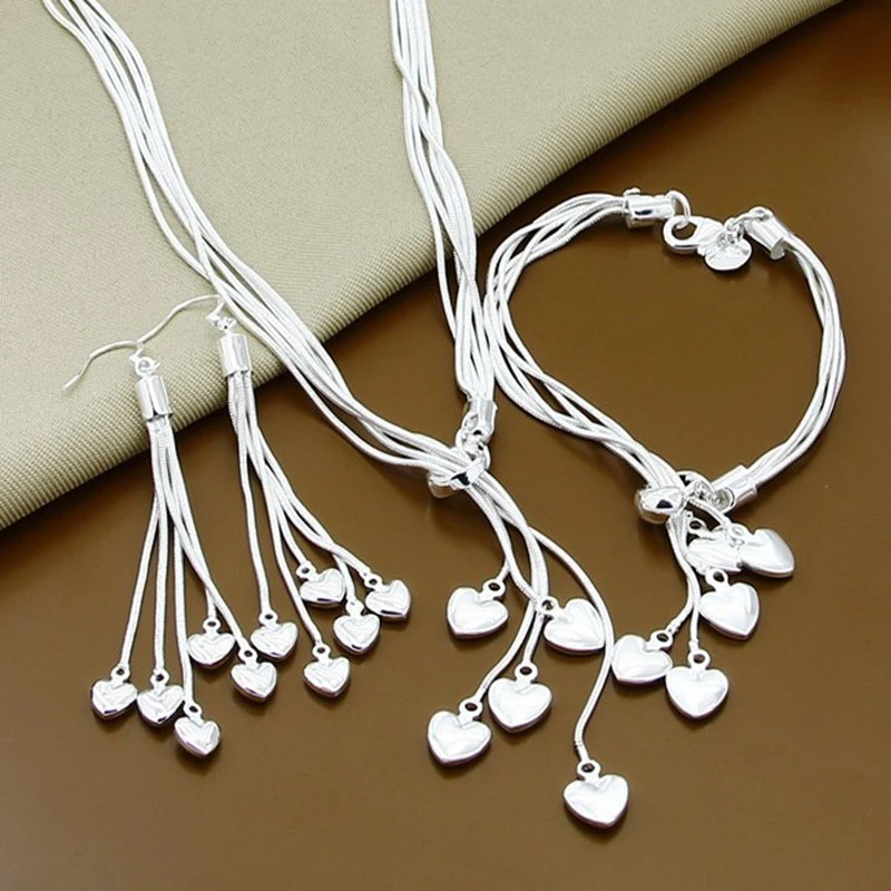 925 Sterling Silver Jewelry Sets for Women with High Quality Heart Shape Wedding & Engagement Jewelry
925 Sterling Silver Jewelry Sets for Women with High Quality Heart Shape Wedding & Engagement Jewelry