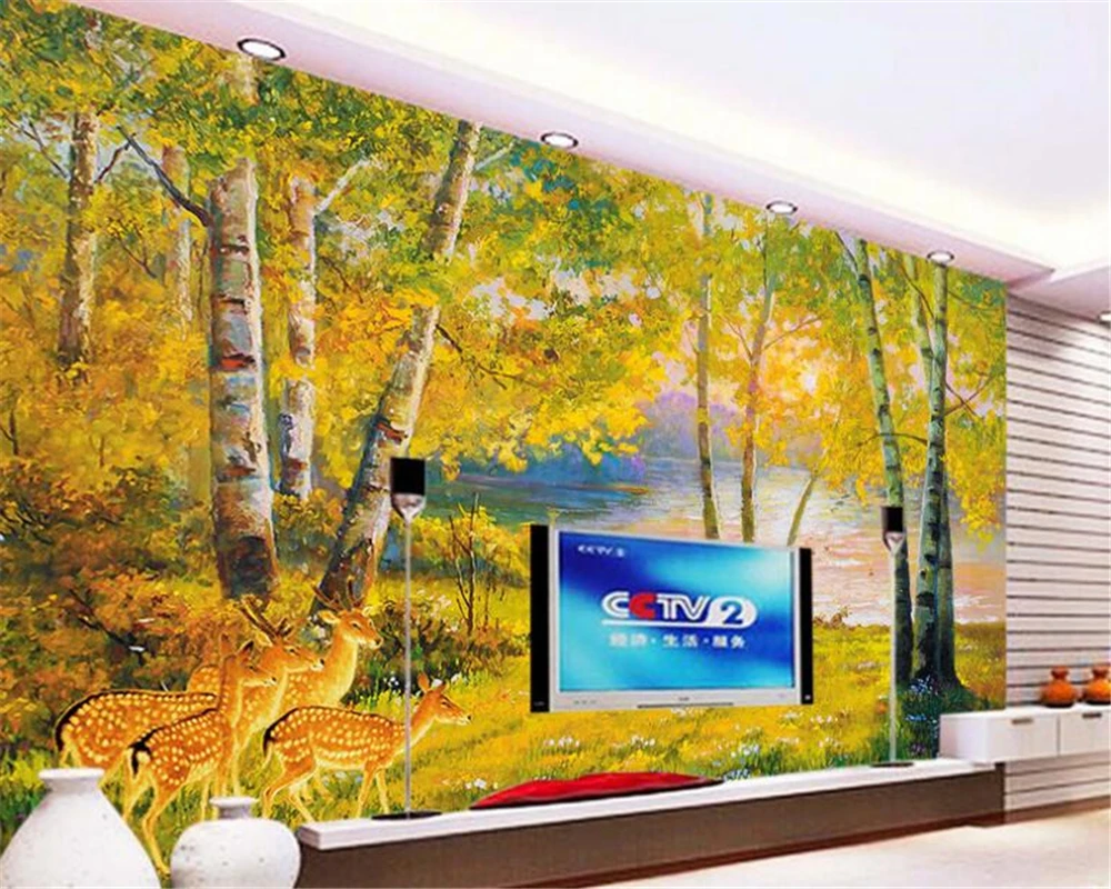 beibehang wallpaper for walls 3 d European classic golden wallpaper large oil painting forest calm lake beauty background wall
beibehang wallpaper for walls 3 d European classic golden wallpaper large oil painting forest calm lake beauty background wall