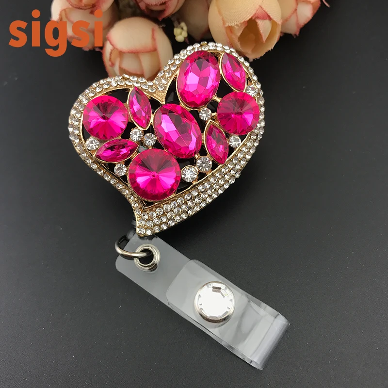 Pink heart ID badge reel Nurse brooch pins Retractable ID badge holder for Nurse
Pink heart ID badge reel Nurse brooch pins Retractable ID badge holder for Nurse