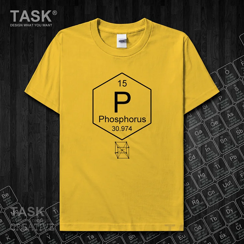 Men t-shirt Periodic Table 15 P Chemical Element phosphorus print o-neck cotton Tees Short sleeve clothes casual Streetwear tops
Men t-shirt Periodic Table 15 P Chemical Element phosphorus print o-neck cotton Tees Short sleeve clothes casual Streetwear tops