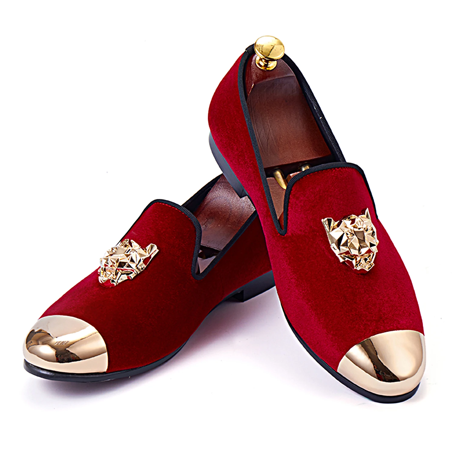 Harpelunde Animal Buckle Men Wedding Shoes Red Velvet Slippers Gold Cap Toe Loafer Shoes Size 6-14
Harpelunde Animal Buckle Men Wedding Shoes Red Velvet Slippers Gold Cap Toe Loafer Shoes Size 6-14