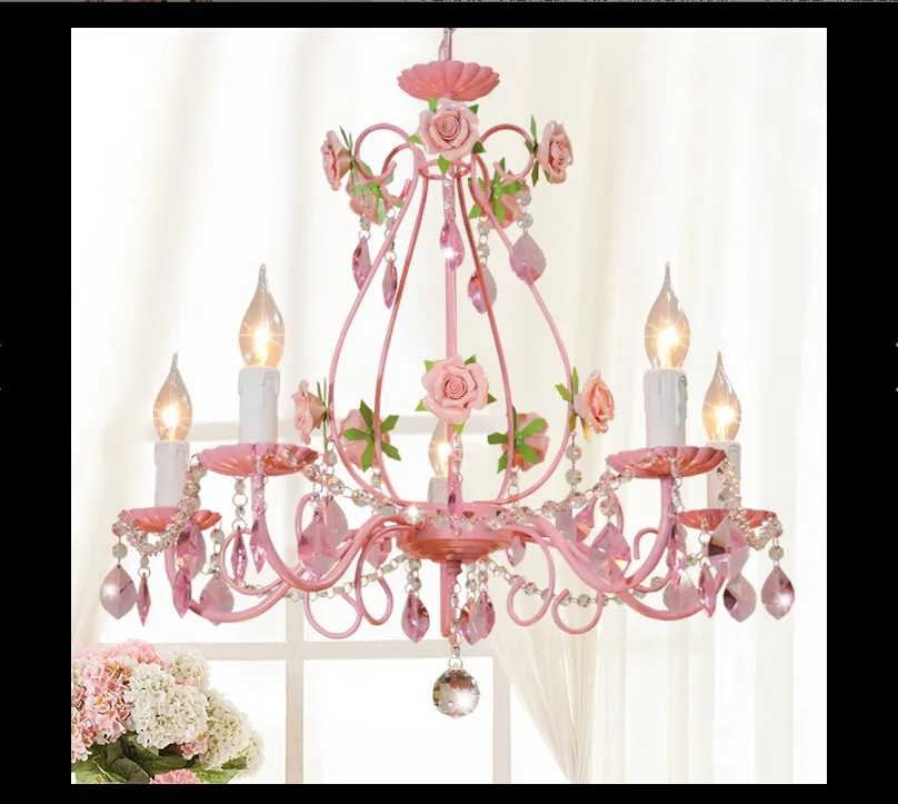 Modern European Pink Chandelier Lamp Lustre Children Pendant Light Pink Rose Flower Lighting Fixture E14 Decoration Chandelier
Modern European Pink Chandelier Lamp Lustre Children Pendant Light Pink Rose Flower Lighting Fixture E14 Decoration Chandelier