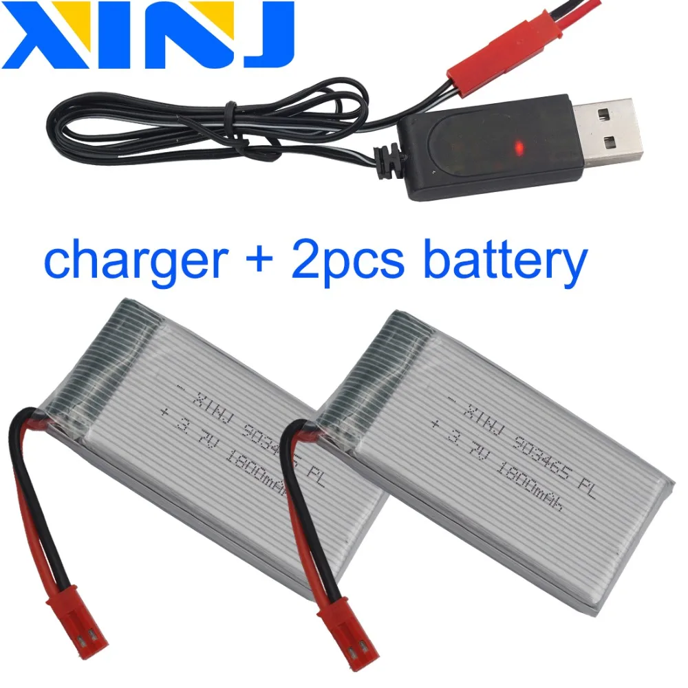Charger + 2pcs 3.7V 1800mAh 6.66Wh 25C Rechargeable Polymer Lipo Li Battery 903465 JST ForYX693-1 YX709-1 JJRC A6 Toys RC Drone
Charger + 2pcs 3.7V 1800mAh 6.66Wh 25C Rechargeable Polymer Lipo Li Battery 903465 JST ForYX693-1 YX709-1 JJRC A6 Toys RC Drone