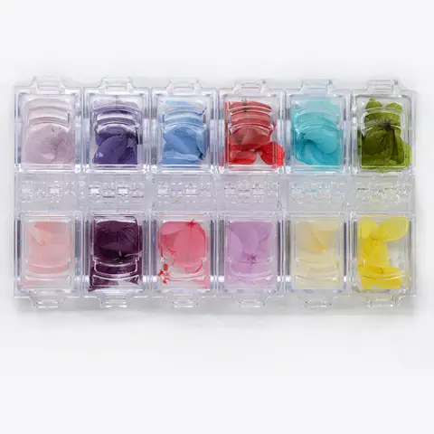 12 Mix Colors Dried Flowers Nail Decorations Natural Floral Leaf Stickers 3D Nail Art Designs Manicure Gel Polish Decor With Box