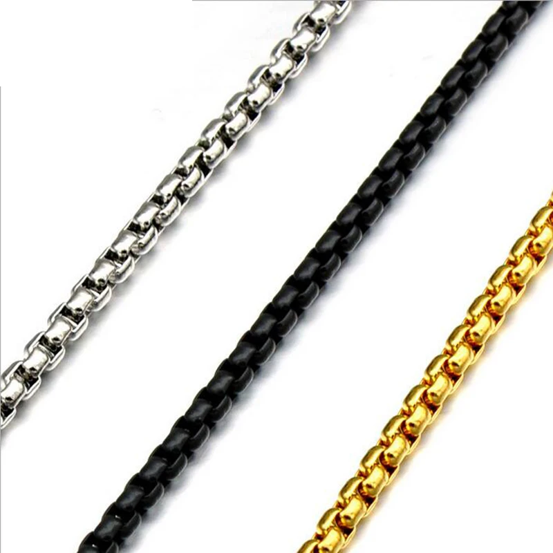 Beichong 3mm Width Stainless Steel Box Chain Necklace High Quality Link Men Silver/Gold/Black Color Waterproof Necklaces
Beichong 3mm Width Stainless Steel Box Chain Necklace High Quality Link Men Silver/Gold/Black Color Waterproof Necklaces