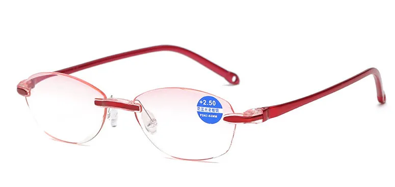 10pcs/lot women reading glasses rimless lady TR90 Cutting farsighted glasses anti-blue rays presbyopic glasses +1.00 to +4.00
10pcs/lot women reading glasses rimless lady TR90 Cutting farsighted glasses anti-blue rays presbyopic glasses +1.00 to +4.00