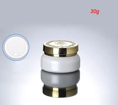 50pcs 30G white glass cream jar with gold lid , glass shine white cosmetic container 30 g ,1oz empty glass cosmetic jar for sale
50pcs 30G white glass cream jar with gold lid , glass shine white cosmetic container 30 g ,1oz empty glass cosmetic jar for sale