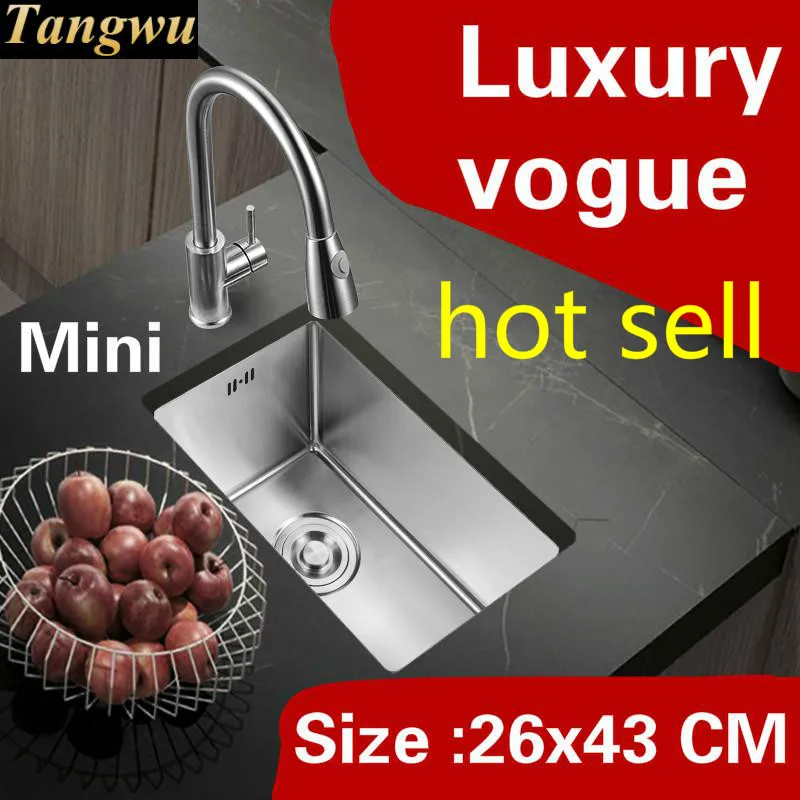 Free shipping Apartment high quality kitchen manual sink single trough small 304 stainless steel vogue hot sell 26x43 CM
Free shipping Apartment high quality kitchen manual sink single trough small 304 stainless steel vogue hot sell 26x43 CM