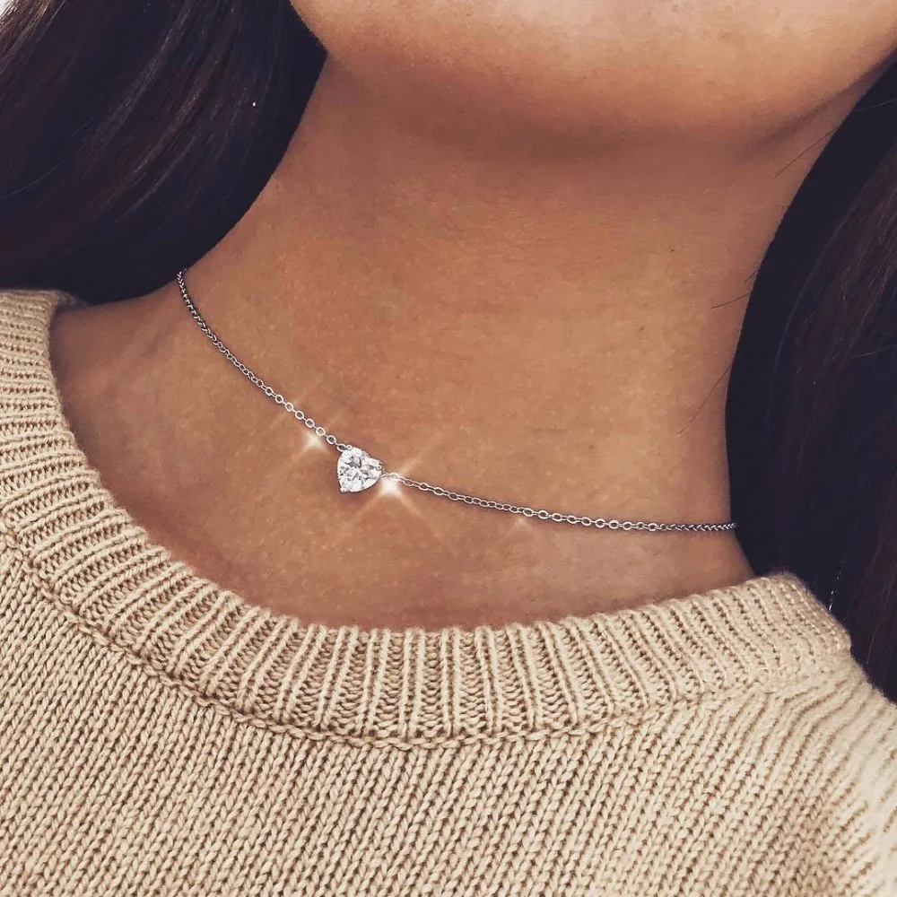 Crystal Heart Necklace Pendants For Women Short Gold Color Necklace Chain Pendant Necklaces Heart Choker Necklace Chocker Neck
Crystal Heart Necklace Pendants For Women Short Gold Color Necklace Chain Pendant Necklaces Heart Choker Necklace Chocker Neck