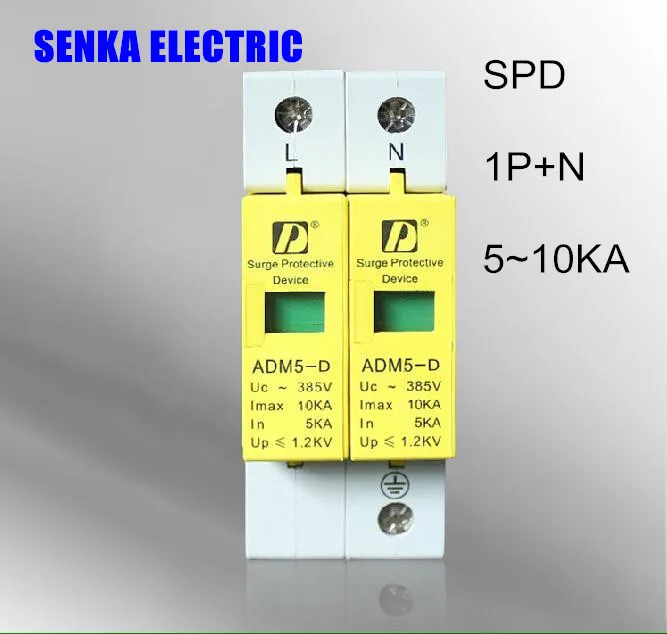 SPD 5-10KA 1P+N surge arrester protection device electric surge protector D ~385V AC
SPD 5-10KA 1P+N surge arrester protection device electric surge protector D ~385V AC