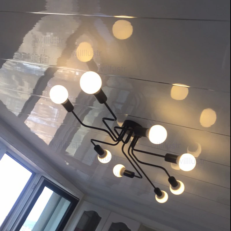 willlustr metal ceiling lamp creeper spider shape multi heads semi-Flushmounts vintage wrought iron light loft America lighting
willlustr metal ceiling lamp creeper spider shape multi heads semi-Flushmounts vintage wrought iron light loft America lighting