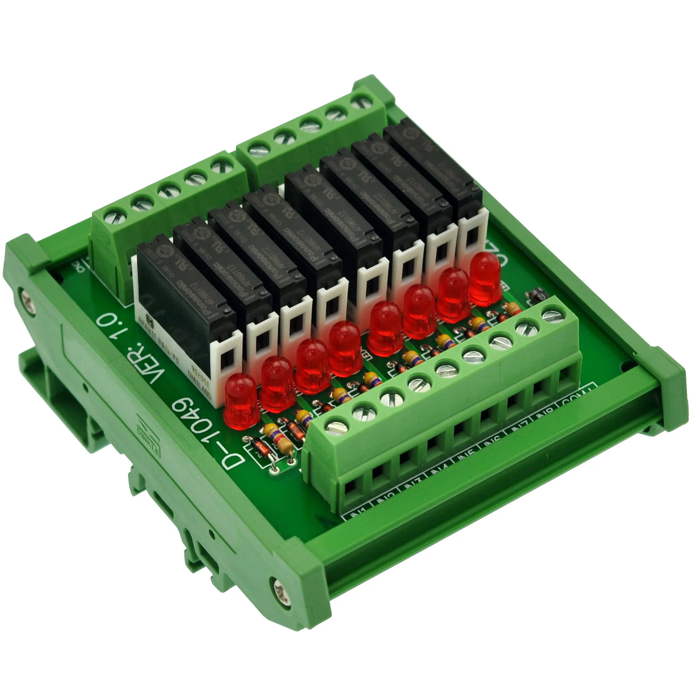 Slim DIN Rail Mount DC12V Sink/NPN 8 SPST-NO 5A Power Relay Module, PA1a-12V
Slim DIN Rail Mount DC12V Sink/NPN 8 SPST-NO 5A Power Relay Module, PA1a-12V