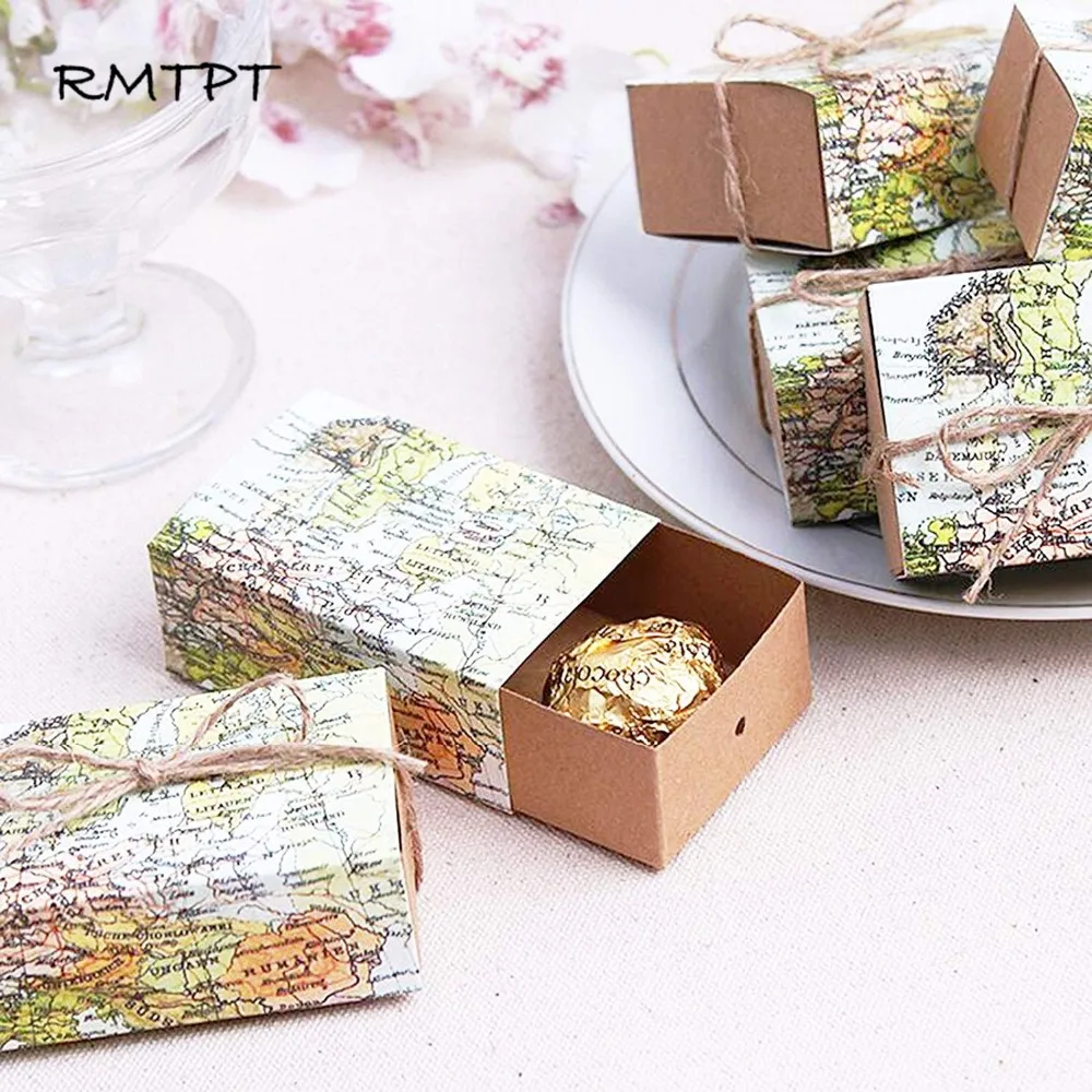 RMTPT 50pcs/Lot World Map Drawers Design Candy Gift Boxes Baby shower Birthday party Craft Paper Case for Wedding Favors
RMTPT 50pcs/Lot World Map Drawers Design Candy Gift Boxes Baby shower Birthday party Craft Paper Case for Wedding Favors