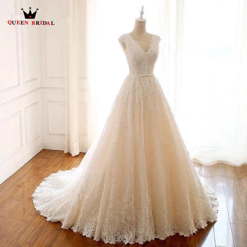 Elegant A-line V-neck Lace Beading Sequins Long Formal Simple Wedding Dress Real Photo Vestido De Noiva RP04
Elegant A-line V-neck Lace Beading Sequins Long Formal Simple Wedding Dress Real Photo Vestido De Noiva RP04