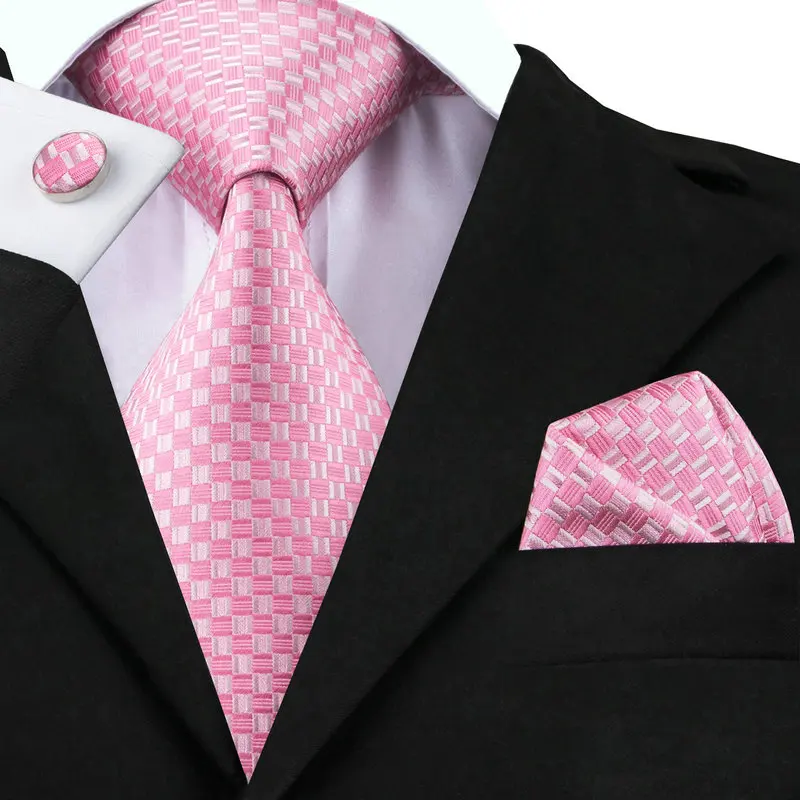 SN-448 Pink White Plaid Tie Hanky Cufflinks Sets Men's 100% Silk Ties for men Formal Wedding Party Groom
SN-448 Pink White Plaid Tie Hanky Cufflinks Sets Men's 100% Silk Ties for men Formal Wedding Party Groom