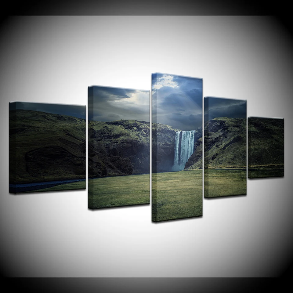 A mountain with waterfall landscape 5 Piece Wall Art Canvas Print modern Poster Modular art painting for Living Room Home Decor
A mountain with waterfall landscape 5 Piece Wall Art Canvas Print modern Poster Modular art painting for Living Room Home Decor