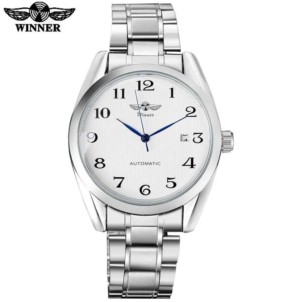2017 WINNER famous brand men fashion automatic self wind watches white dial transparent glass silver case stainless steel band
2017 WINNER famous brand men fashion automatic self wind watches white dial transparent glass silver case stainless steel band