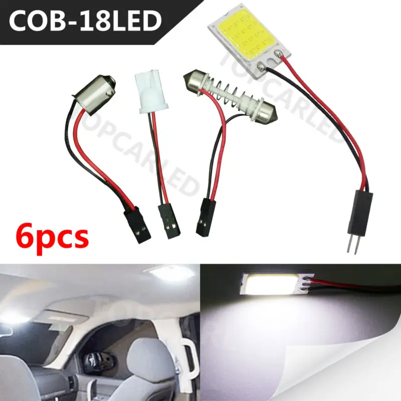 Free Shipping 6pcs/lot car led panel 18led COB LED Car Panel light Interior Room led Dome Car Light Bulb Lamp with 2 Adapters
Free Shipping 6pcs/lot car led panel 18led COB LED Car Panel light Interior Room led Dome Car Light Bulb Lamp with 2 Adapters