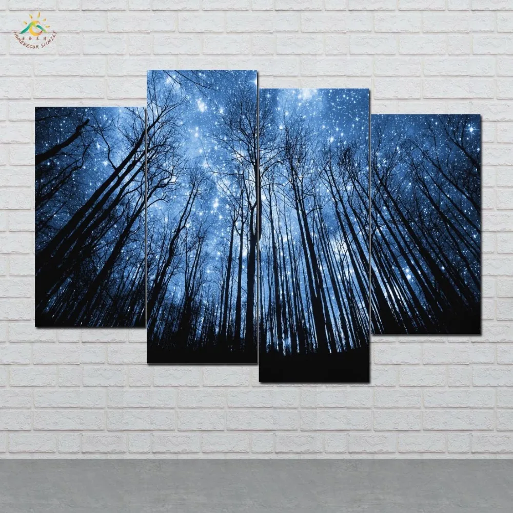 Night Forest Starry Sky Picture And Poster Canvas Painting Modern Wall Art Print Pop Art Wall Pictures for Living Room 4 Pieces
Night Forest Starry Sky Picture And Poster Canvas Painting Modern Wall Art Print Pop Art Wall Pictures for Living Room 4 Pieces