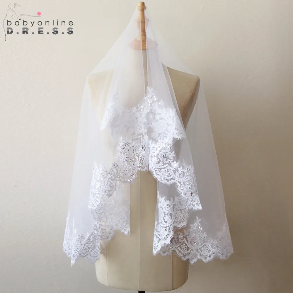 Velos de Noiva Short One Layer Lace Edge White Ivory Wedding Veil Tulle Bridal Veil Cheap Wedding Accessories Voile Mariage
Velos de Noiva Short One Layer Lace Edge White Ivory Wedding Veil Tulle Bridal Veil Cheap Wedding Accessories Voile Mariage