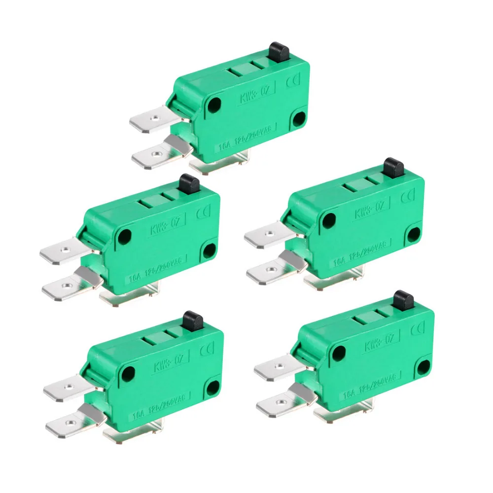 Uxcell KW3-OZ Switches 16A 125/250VAC SPDT NO NC Push Button Action Hinge Short Roller Lever Type Micro Limit Switch 5PCS
Uxcell KW3-OZ Switches 16A 125/250VAC SPDT NO NC Push Button Action Hinge Short Roller Lever Type Micro Limit Switch 5PCS