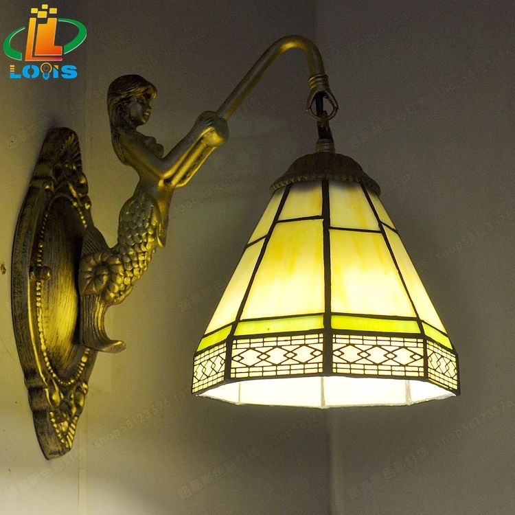 European Style Bedroom Wall Tiffanylamps Retro Nostalgia Mermaid Simple Mediterranean Balcony Mirror Lighting Lamps Stairs E27
European Style Bedroom Wall Tiffanylamps Retro Nostalgia Mermaid Simple Mediterranean Balcony Mirror Lighting Lamps Stairs E27