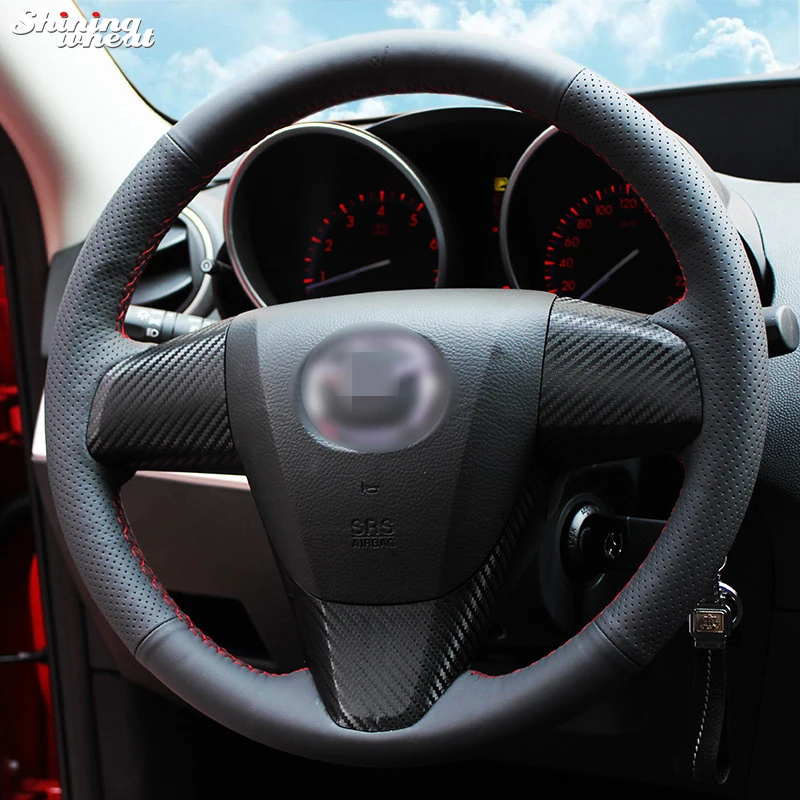 Shining wheat Hand-stitched Black Leather Steering Wheel Cover for 2011-2013 Mazda 3 Mazda CX7 Car Accessories
Shining wheat Hand-stitched Black Leather Steering Wheel Cover for 2011-2013 Mazda 3 Mazda CX7 Car Accessories