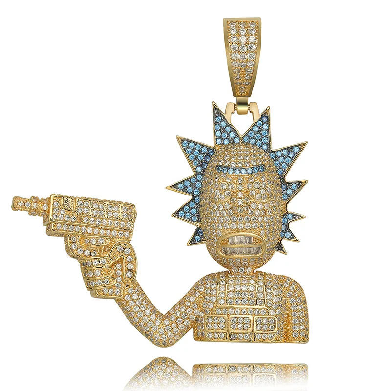 В стиле «хип-хоп» с креплением микро-паве ААА кубического циркония Bling льдом мультипликационный персонаж кулоны с оружием ожерелье для мужчин в стиле хип хоп ювелирные изделия из золота Цвет
В стиле «хип-хоп» с креплением микро-паве ААА кубического циркония Bling льдом мультипликационный персонаж кулоны с оружием ожерелье для мужчин в стиле хип хоп ювелирные изделия из золота Цвет