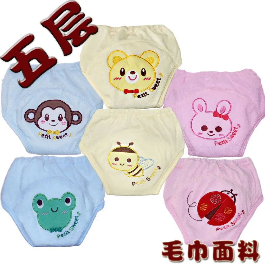 6pcs Toweling baby five layer cartoon baby pants waterproof breathable learning training pants pants Autumn and winter style
6pcs Toweling baby five layer cartoon baby pants waterproof breathable learning training pants pants Autumn and winter style