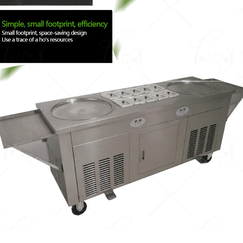 Steel Fried Ice Cream Machine 2 Pans 10 Tanks Fry Flat Ice Cream Maker Yoghourt Making Machine CBJY-2D10A
Steel Fried Ice Cream Machine 2 Pans 10 Tanks Fry Flat Ice Cream Maker Yoghourt Making Machine CBJY-2D10A