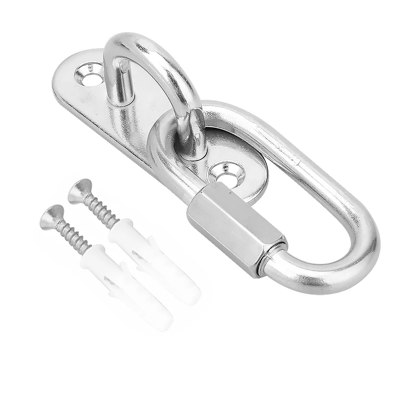 Stainless Steel Spring Shap Quick hook Chain U-shaped Hook Quick Link Lock Ring Base Ceiling Fans/Chandelier/Sandbags/Hammocks
Stainless Steel Spring Shap Quick hook Chain U-shaped Hook Quick Link Lock Ring Base Ceiling Fans/Chandelier/Sandbags/Hammocks