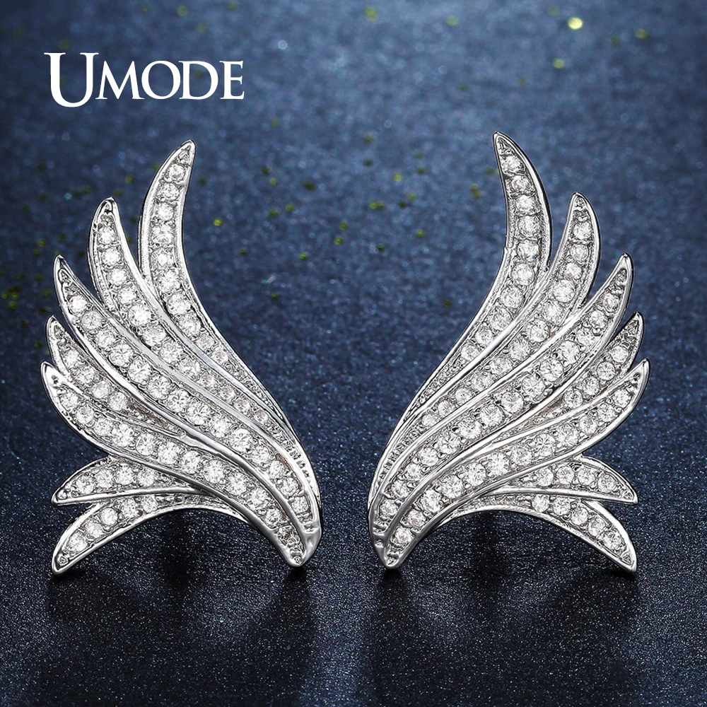 UMDOE Brand Design Charm Angel Wings Fashion Feather Crystal Stud Earrings for Women Wedding Party Jewelry Brincos Femme UE0280
UMDOE Brand Design Charm Angel Wings Fashion Feather Crystal Stud Earrings for Women Wedding Party Jewelry Brincos Femme UE0280
