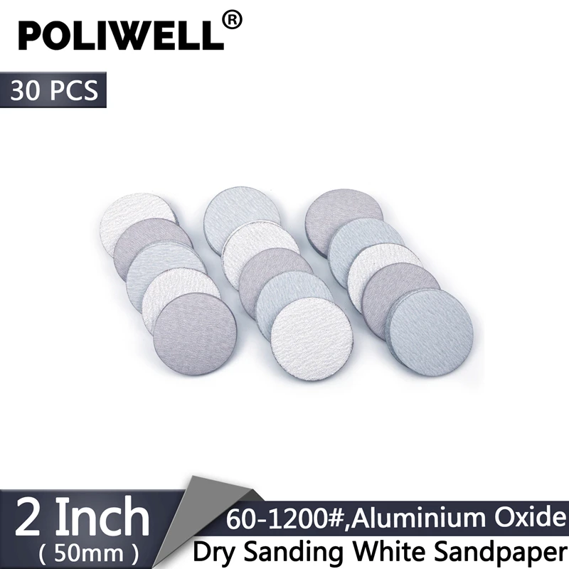 POLIWELL 30 шт. 2 дюйма 50 мм зернистость 60-1200 оксид алюминия белые шлифовальные диски сухая шлифовальная бумага для шлифовальной машины аксессуары для электроинструментов
POLIWELL 30 шт. 2 дюйма 50 мм зернистость 60-1200 оксид алюминия белые шлифовальные диски сухая шлифовальная бумага для шлифовальной машины аксессуары для электроинструментов