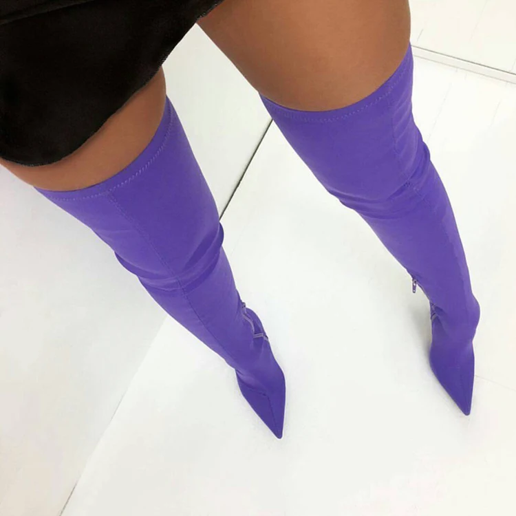 Fashion Slim Tight Boots Purple Over The Knee High Boots Pointed Toe High Heel Winter Boot
Fashion Slim Tight Boots Purple Over The Knee High Boots Pointed Toe High Heel Winter Boot