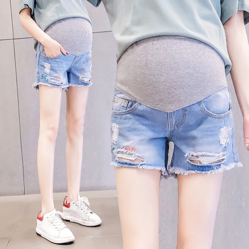 Fashion Hole Denim Hot Maternity Shorts Elastic Waist Belly Short Jeans Clothes for Pregnant Women Maternity Short Pant Clothing
Fashion Hole Denim Hot Maternity Shorts Elastic Waist Belly Short Jeans Clothes for Pregnant Women Maternity Short Pant Clothing