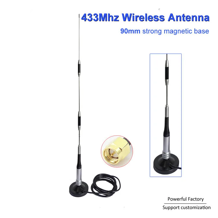 433 автомобильная антенна Mhz терминальное радио 90 мм магнитное основание 3M кабель SMA Male
433 автомобильная антенна Mhz терминальное радио 90 мм магнитное основание 3M кабель SMA Male