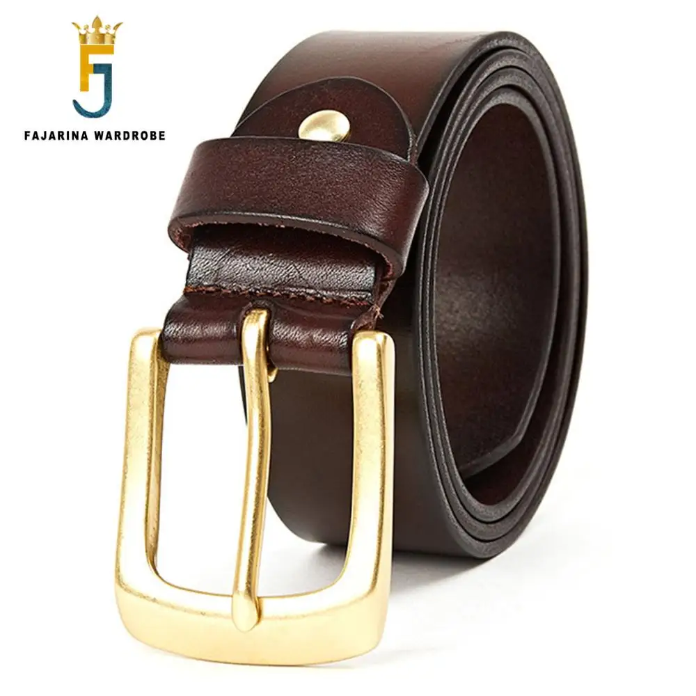 FAJARINA Fashion Class Design Solid Brass Pin Buckle Belt Mens Retro Pure Cow Skin Leather Belts for Men 3.8cm Width N17FJ349
FAJARINA Fashion Class Design Solid Brass Pin Buckle Belt Mens Retro Pure Cow Skin Leather Belts for Men 3.8cm Width N17FJ349