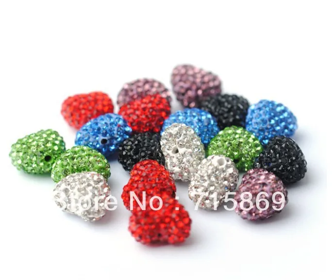 Free Shipping 20pcs/Lot 15x13mm Mixed Color polymer clay heart Crystal bead,pave heart bracelet Spacer bead
Free Shipping 20pcs/Lot 15x13mm Mixed Color polymer clay heart Crystal bead,pave heart bracelet Spacer bead